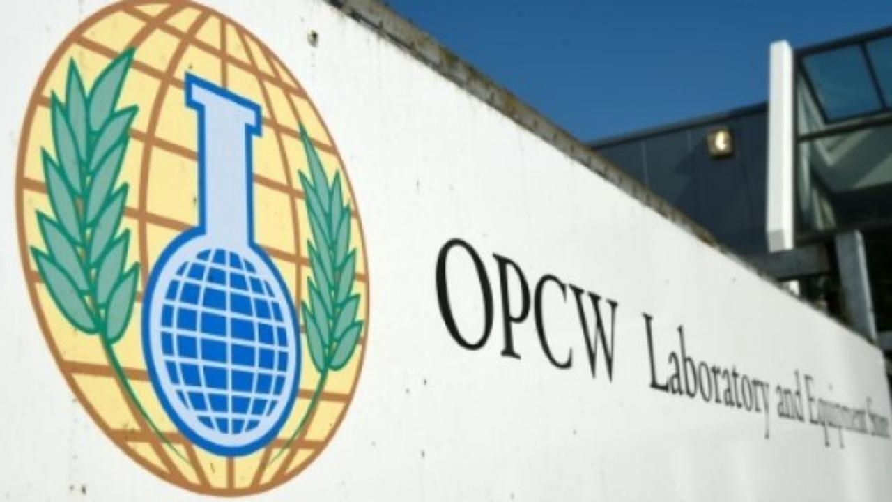 مدخل مقر منظمة حظر الأسلحة الكيميائية في لاهاي