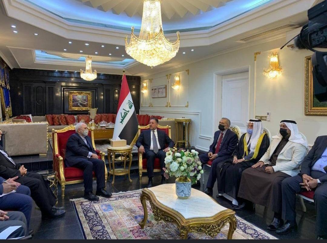 ظريف ملتقيا في بغداد زعامات سنية يتقدمها الشيخ خميس الخنجر