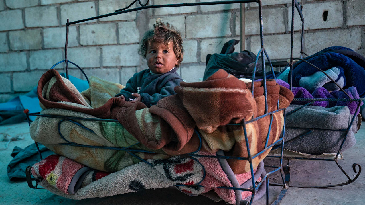 طفل سوري في مخيم الهول في شمال شرق سوريا في 18 آذار/مارس 2021 