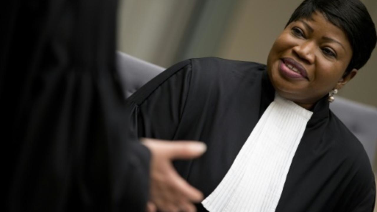 مدعية المحكمة الجنائية الدولية فاتو بنسودا في المحكمة في لاهاي في 4 نيسان/ابريل 2018