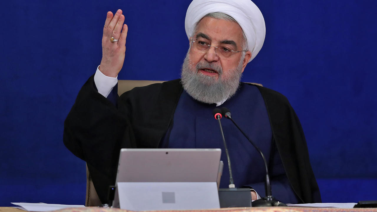 الرئيس الإيراني حسن روحاني يتحدث خلال الاجتماع الأسبوعي للحكومة في 26 أيار/مايو 2021