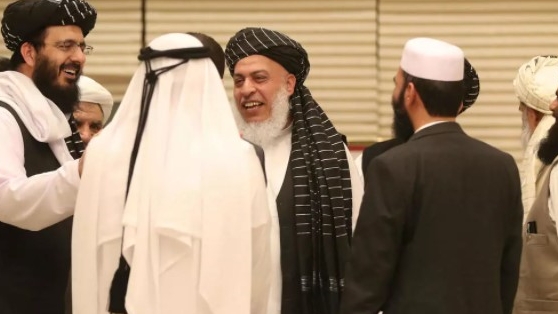 أعضاء الوفد الأفغاني في محادثات قطر بالدوحة. 8 تموز/يوليو 2019