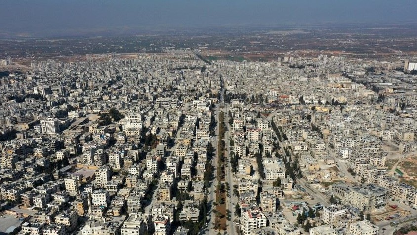 منظر جوي لمدينة إدلب السورية