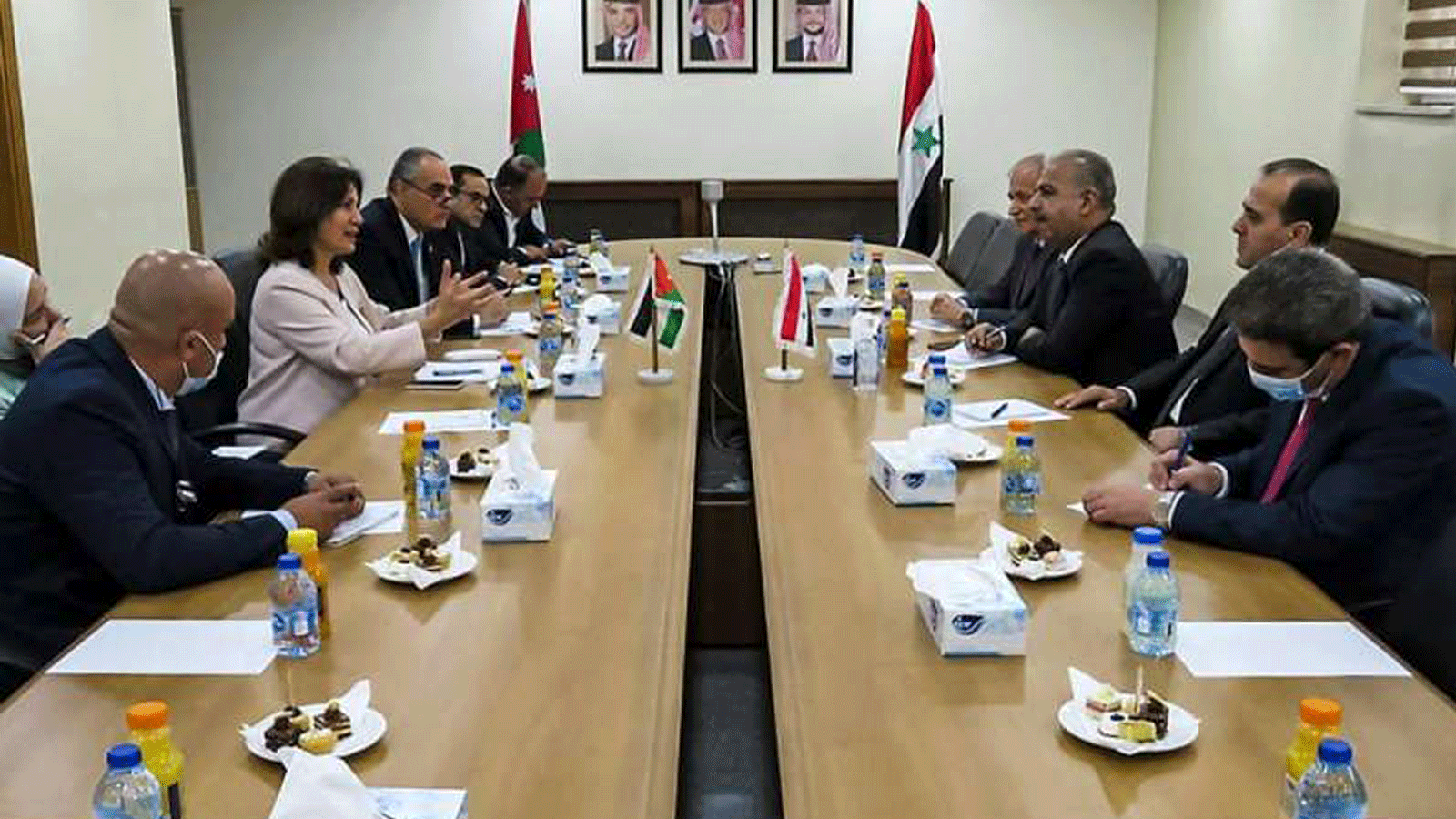 جانب من الاجتماع الأردني - السوري في عمان بتاريخ 22 حزيران/يونيو 2021