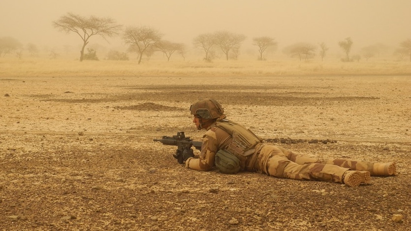 صورة أرشيفية لجندي فرنسي يقوم بالحماية في مالي، آذار/ مارس 2019.