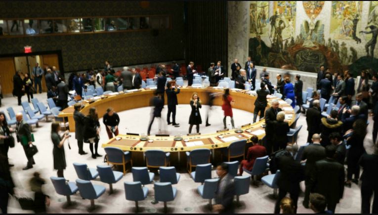 اجتماع لمجلس الأمن الدولي في مقر الأمم المتحدة في نيويورك في يناير 2020