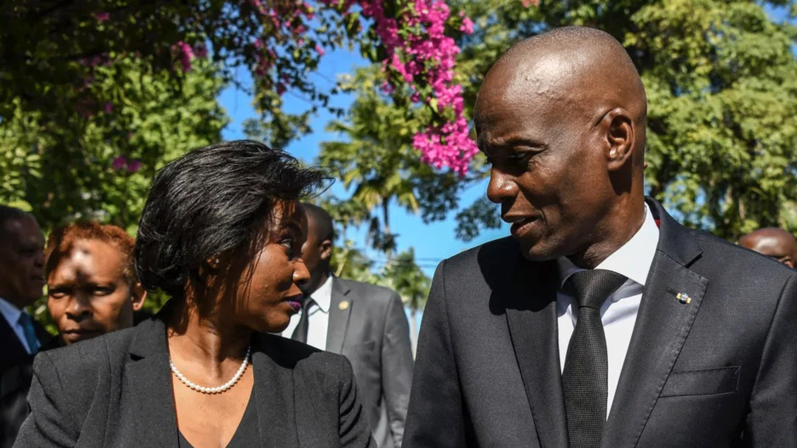 رئيس هايتي جوفينيل مويز وزوجته مارتين مويز في 12 كانون الثاني/يناير 2021