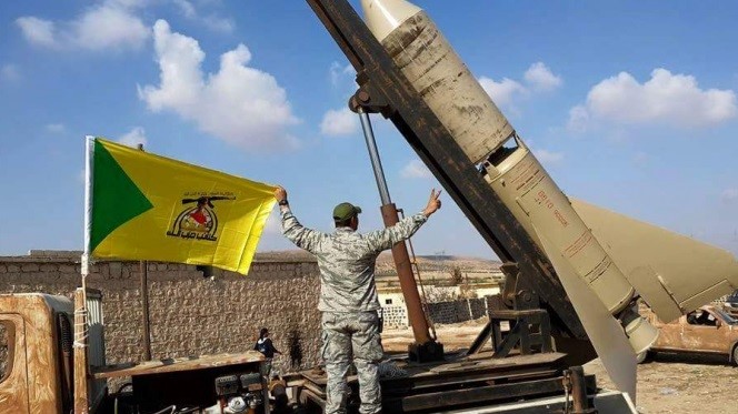 منصة صواريخ لحزب الله العراقي المؤيد لإيران في سوريا