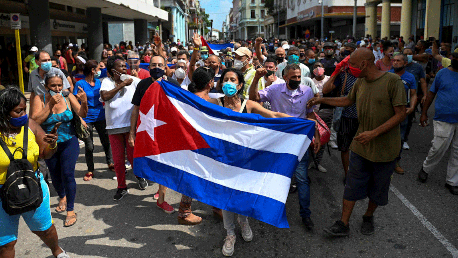 جانب من التظاهرات الاحتجاجية في كوبا
