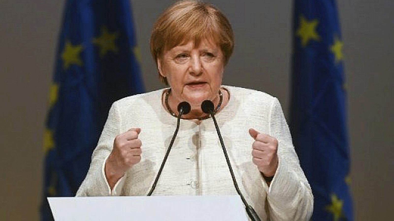 المستشارة الألمانية أنجيلا ميركل تُلقي كلمة في ميونيخ، ألمانيا. 24 أيار/مايو 2019