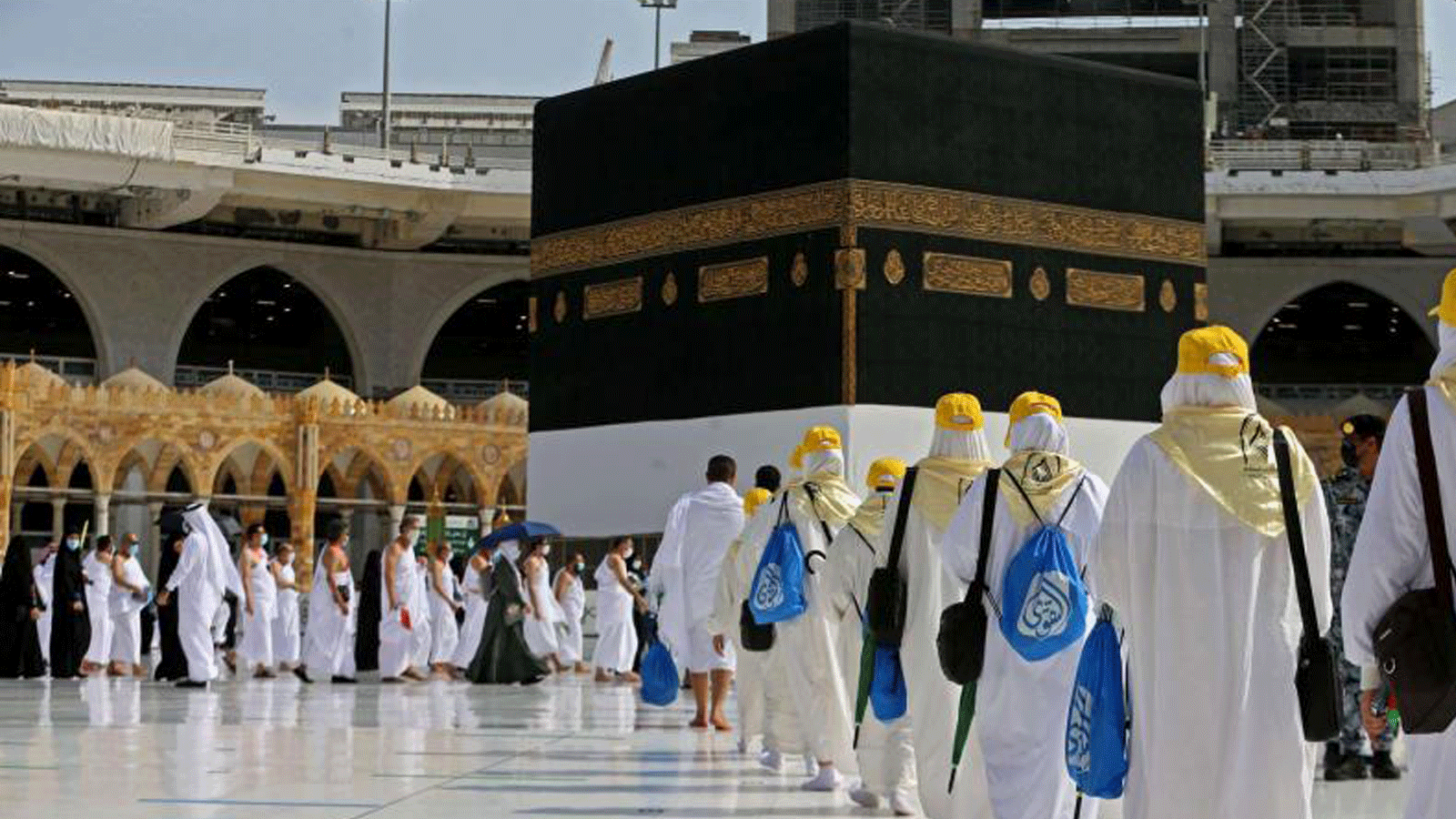 وصول الحجاج إلى الكعبة المشرفة في المسجد الحرام بمدينة مكة المكرمة. 18تموز/يوليو 2021