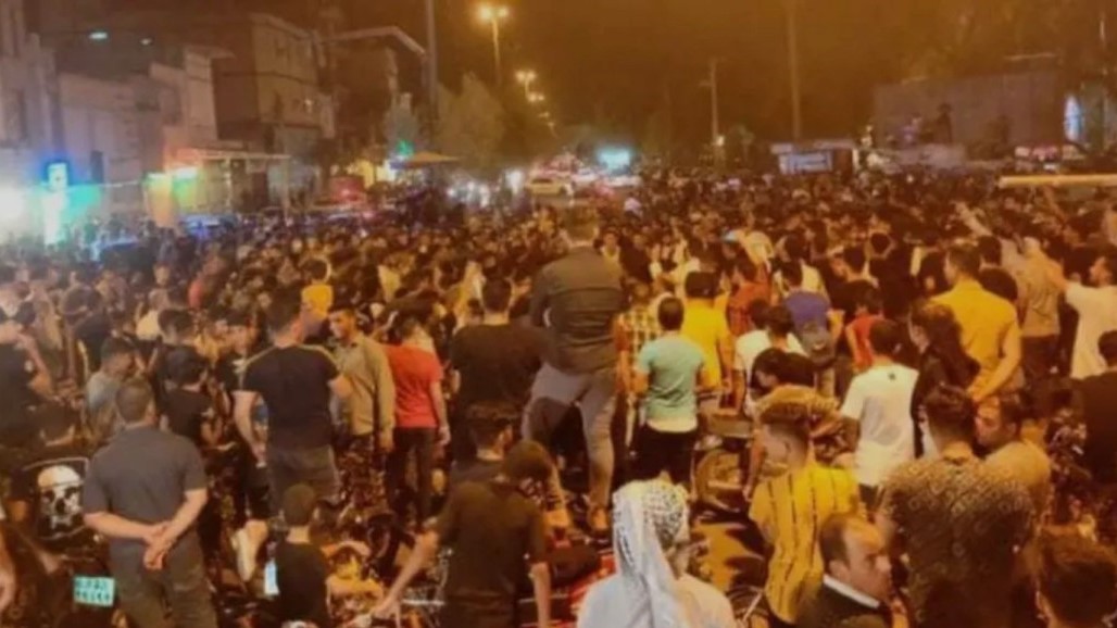 صورة منشورة على وسائل التواصل الاجتماعي للتظاهرات في خوزستان