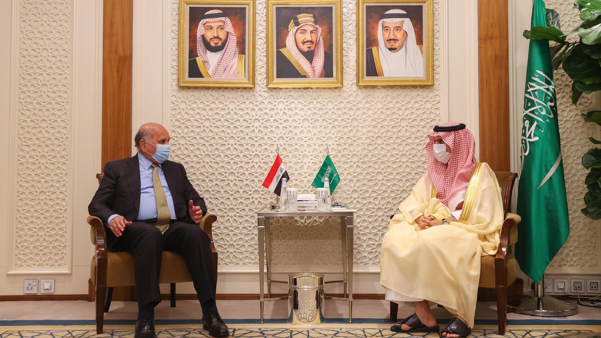 وزيرا الخارجية العراقي والسعودي خلال اجتماعهما في الرياض الاحد 8 أغسطس 2021