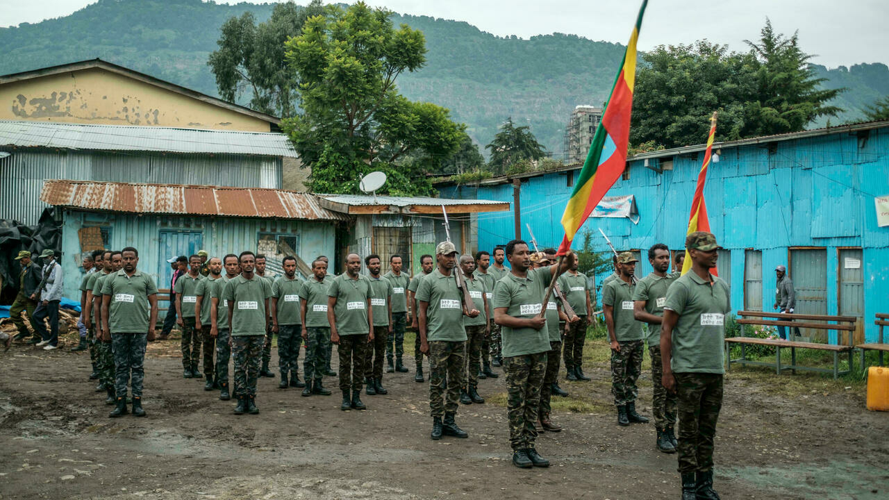 قوات احتياط من أمهرا تتلقى تدريبات في ديسي بشمال إثيوبيا في 24 آب/أغسطس 2021