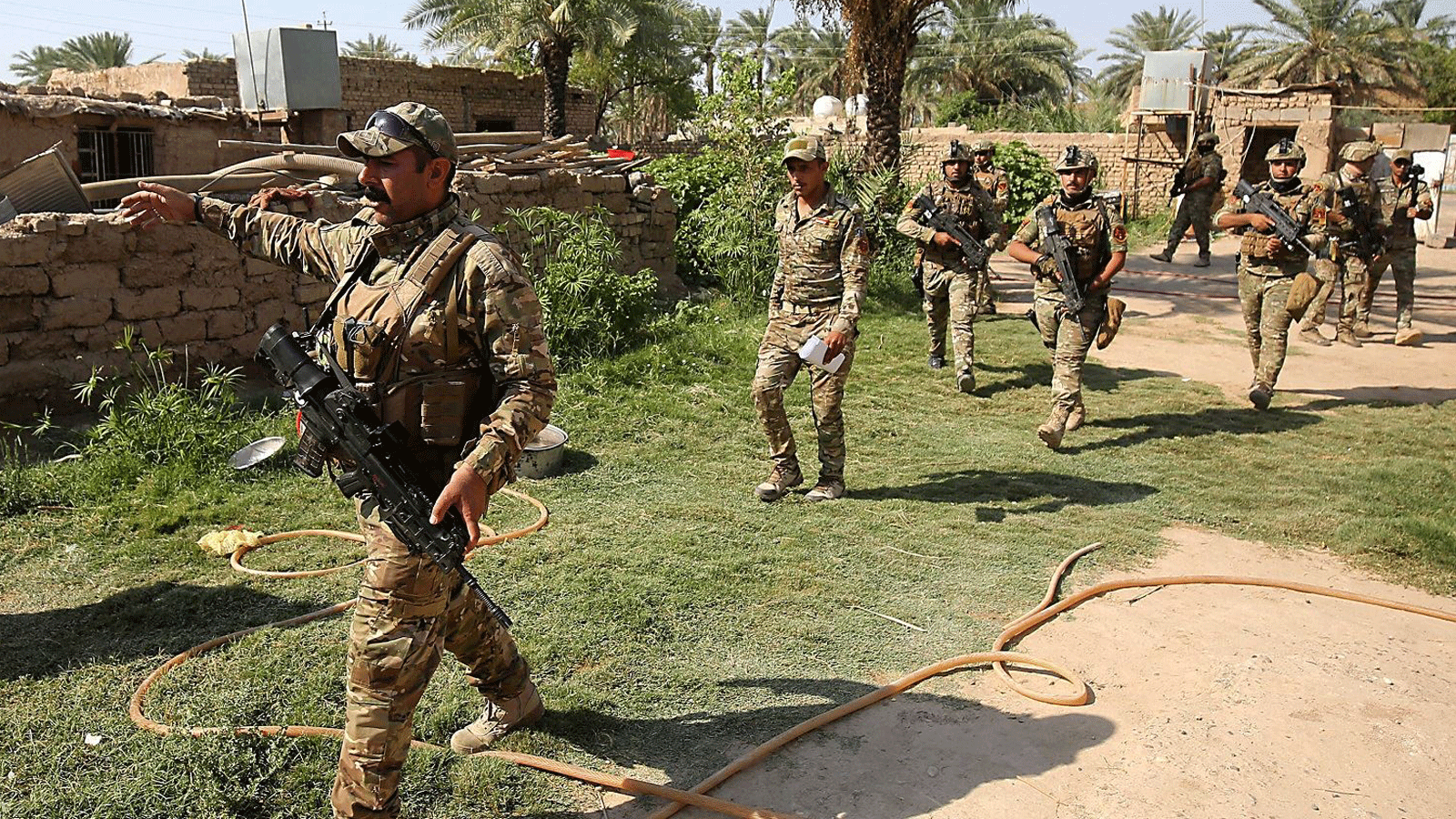 جنود عراقيون يبحثون عن العناصر الارهابية في مقاطعة الطارمية شمال بغداد. 21 تموز/ يوليو 2019
