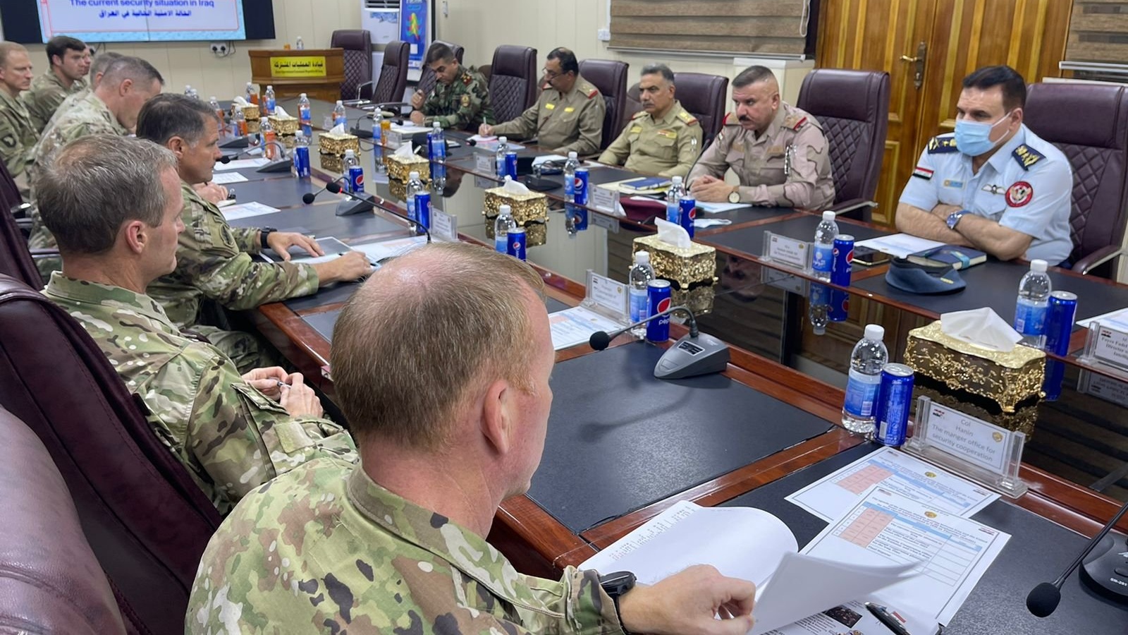اجتماع اللجنة العسكرية الفنية العراقية الاميركية في بغداد في 17 أيلول سبتمبر 2021 (القوات المشتركة)