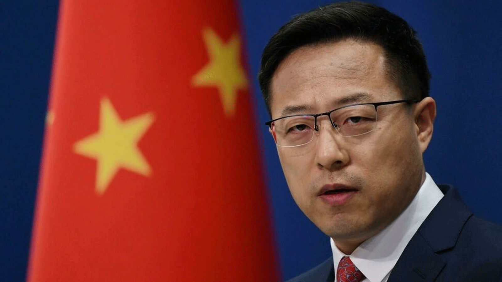 المتحدث باسم وزارة الخارجية الصينية تشاو ليجيان يتحدث في المؤتمر الصحفي اليومي في بكين في 8 نيسان/ أبريل 2020
