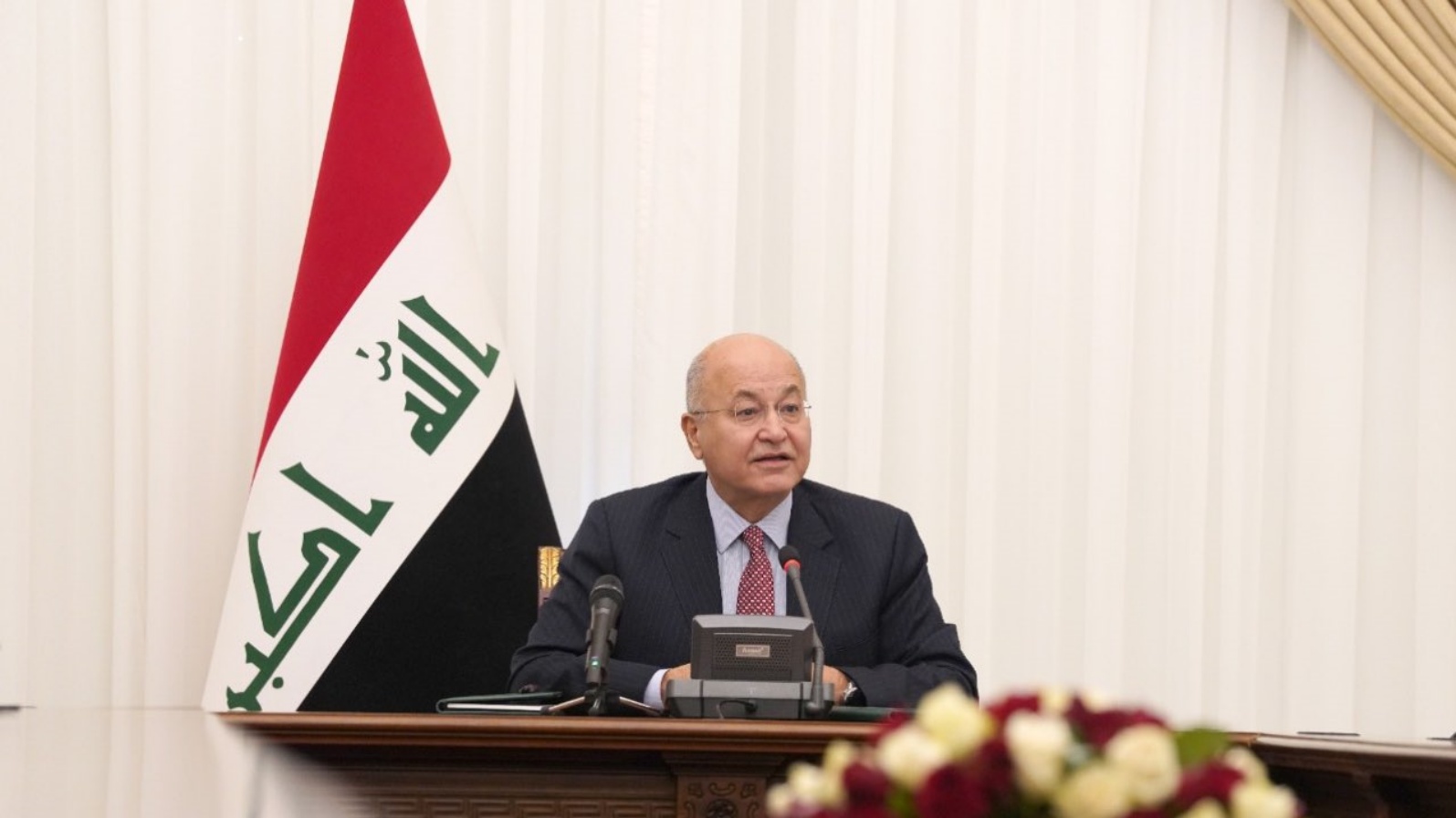 الرئيس العراقي برهم صالح حذّر من كارثة مناخية عابرة للحدود (الرئاسة العراقية). الأربعاء 6 تشرين الأول/ أكتوبر 2021.