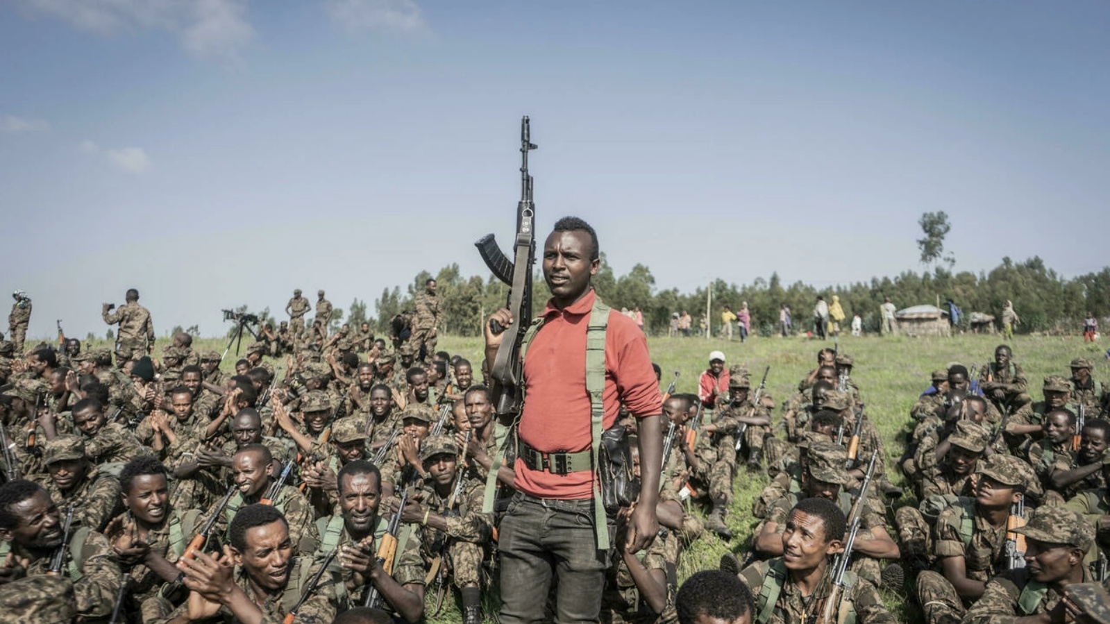 جنود من قوة الدفاع الوطني الإثيوبية خلال دورة تدريبية في منطقة أمهرة في أيلول/سبتمبر.