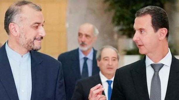رئيس النظام السوري بشار الأسد ووزير الخارجية الإيراني حسين أمير عبد اللهيان في دمشق