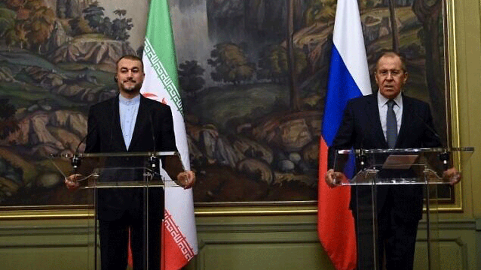 وزيرا الخارجية الروسي والايراني خلال اجتماعهما الأخير في موسكو
