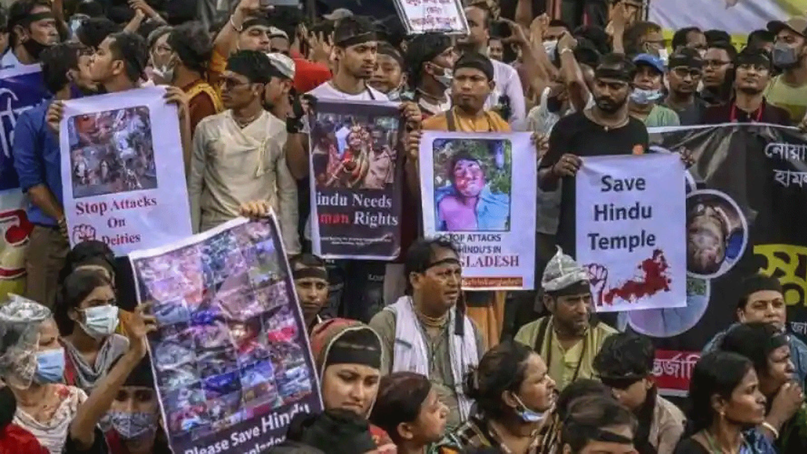 الهندوس البنغلاديشيون ينظمون مظاهرة في دكا