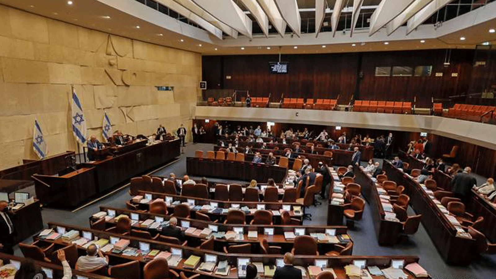 لقطة للبرلمان الإسرائيلي أثناء التصويت على الموازنة