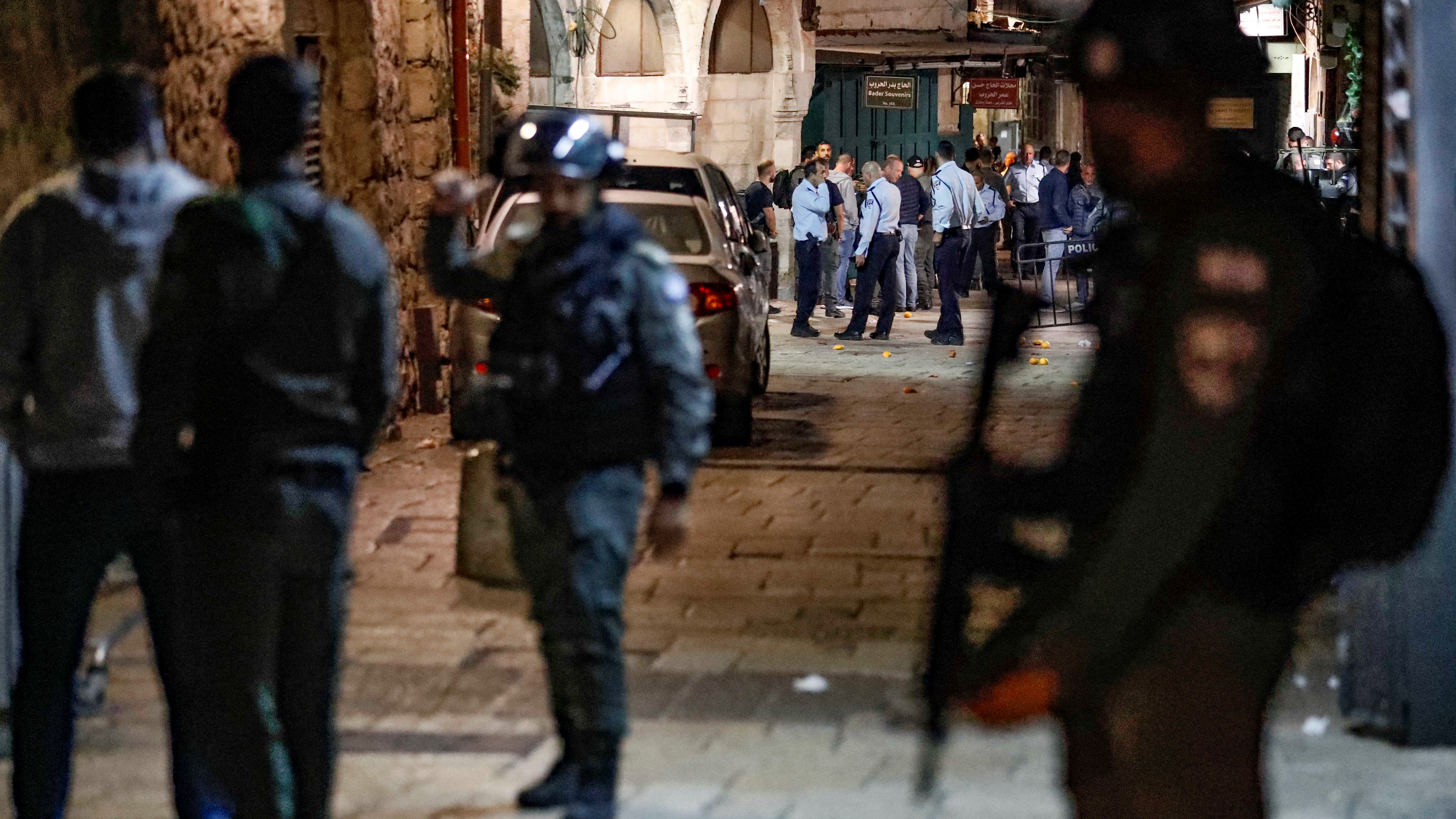الأمن الإسرائيلي في أحد شوارع القدس