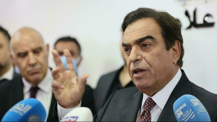 وزير الاعلام اللبناني جورج قرداحي يعقد مؤتمرا صحافيا في بيروت في 3 كانون الاول/ديسمبر 2021 لاعلان استقالته