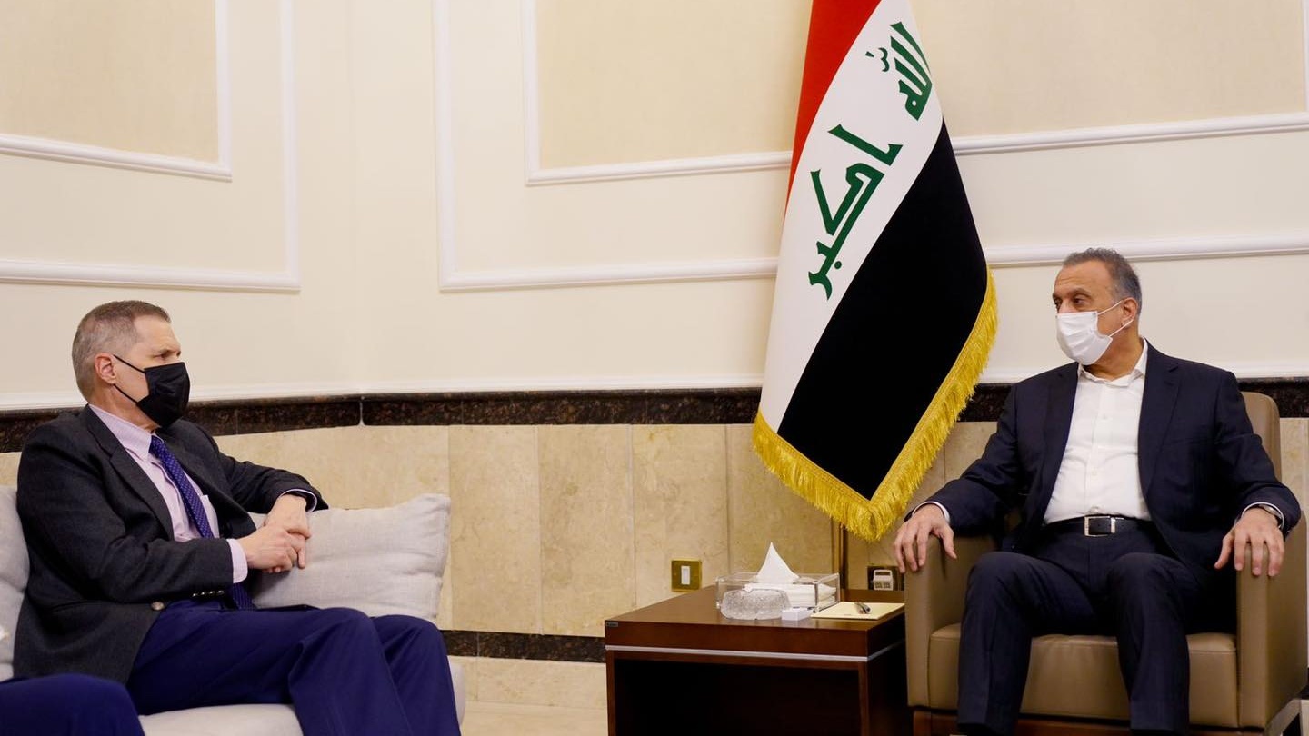 الكاظمي يبحث في بغداد السبت 4 كانون الأول/ديسمبر 2021 مع السفير الأميركي تولر ترتيبات الإنسحاب الأميركي (رئاسة الحكومة)