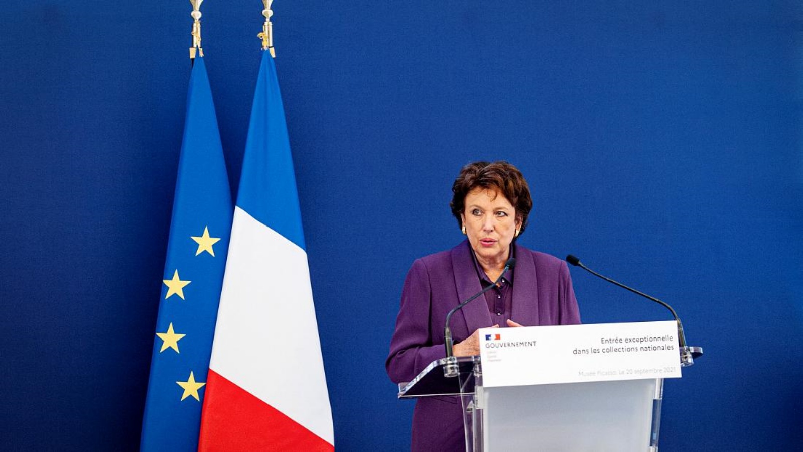 وزيرة الثقافة الفرنسية روزلين باشلو. أيلول/سبتمبر 2021