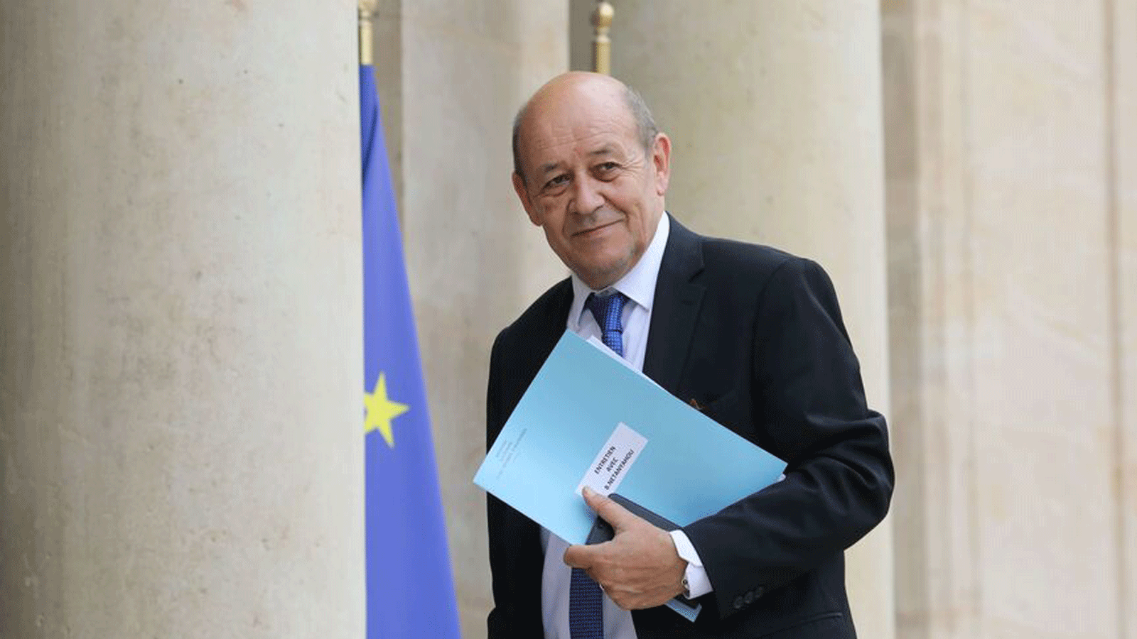 وزير أوروبا والشؤون الخارجية الفرنسي جان إيف لودريان يصل إلى قصر الإليزيه في 5 تموز/يونيو 2018