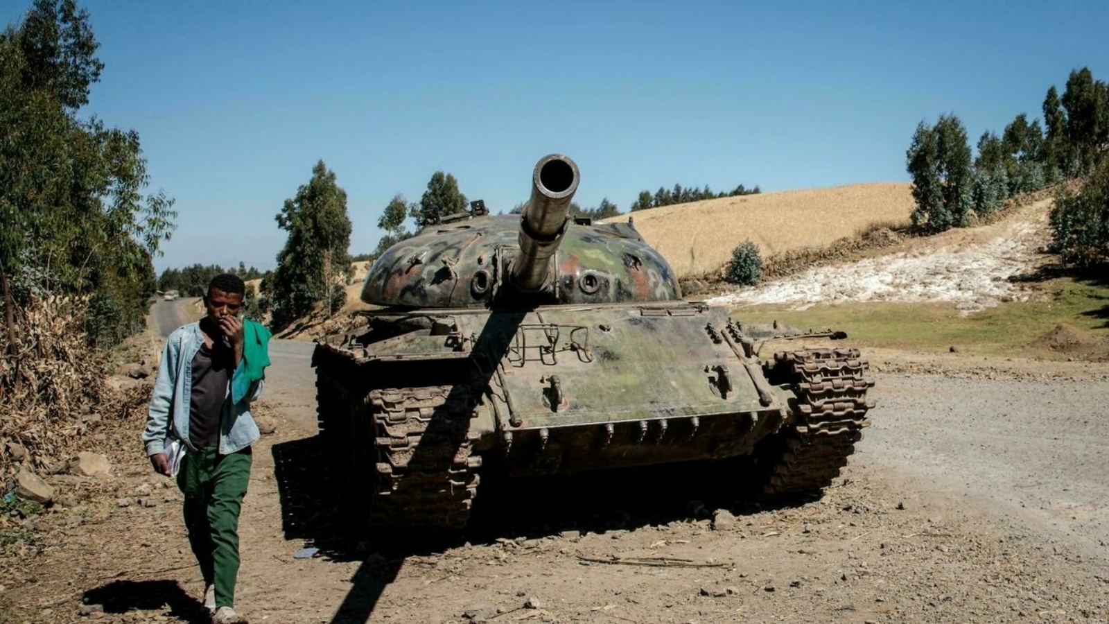 دبابة لجبهة تحرير شعب تيغراي بالقرب من ديبري تابور في 06 كانون الأول/ديسمبر 2021