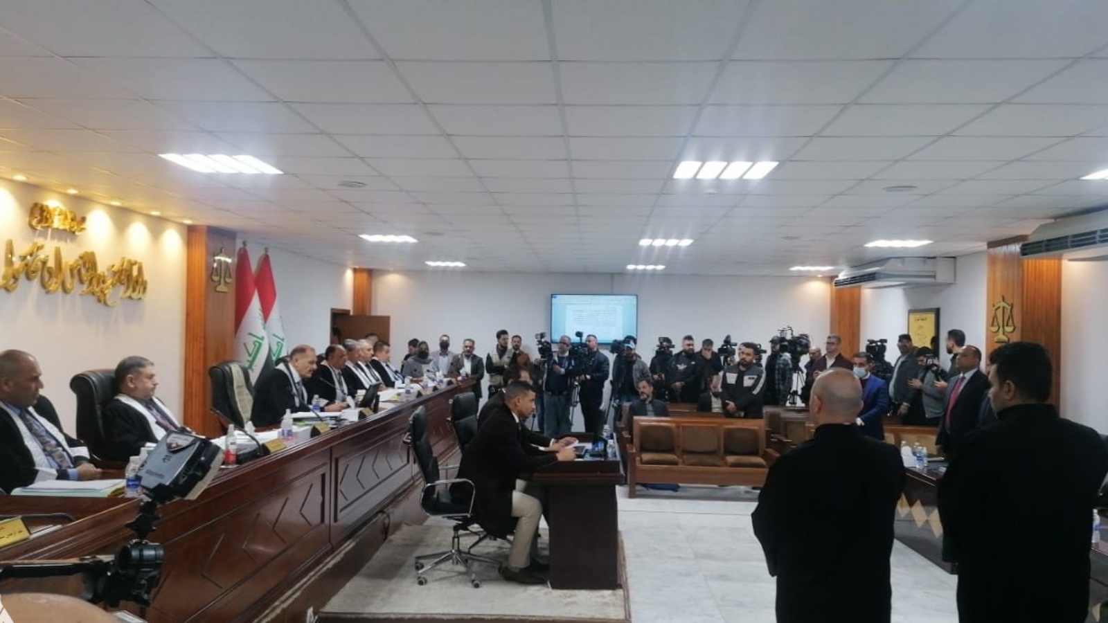جلسة المحكمة الاتحادية العراقية الإثنين 27 كانون الأول/ ديسمبر 2021 حيث رفضت دعوى خاسري الانتخابات بإلغاء نتائجها (الوكالة الرسمية)