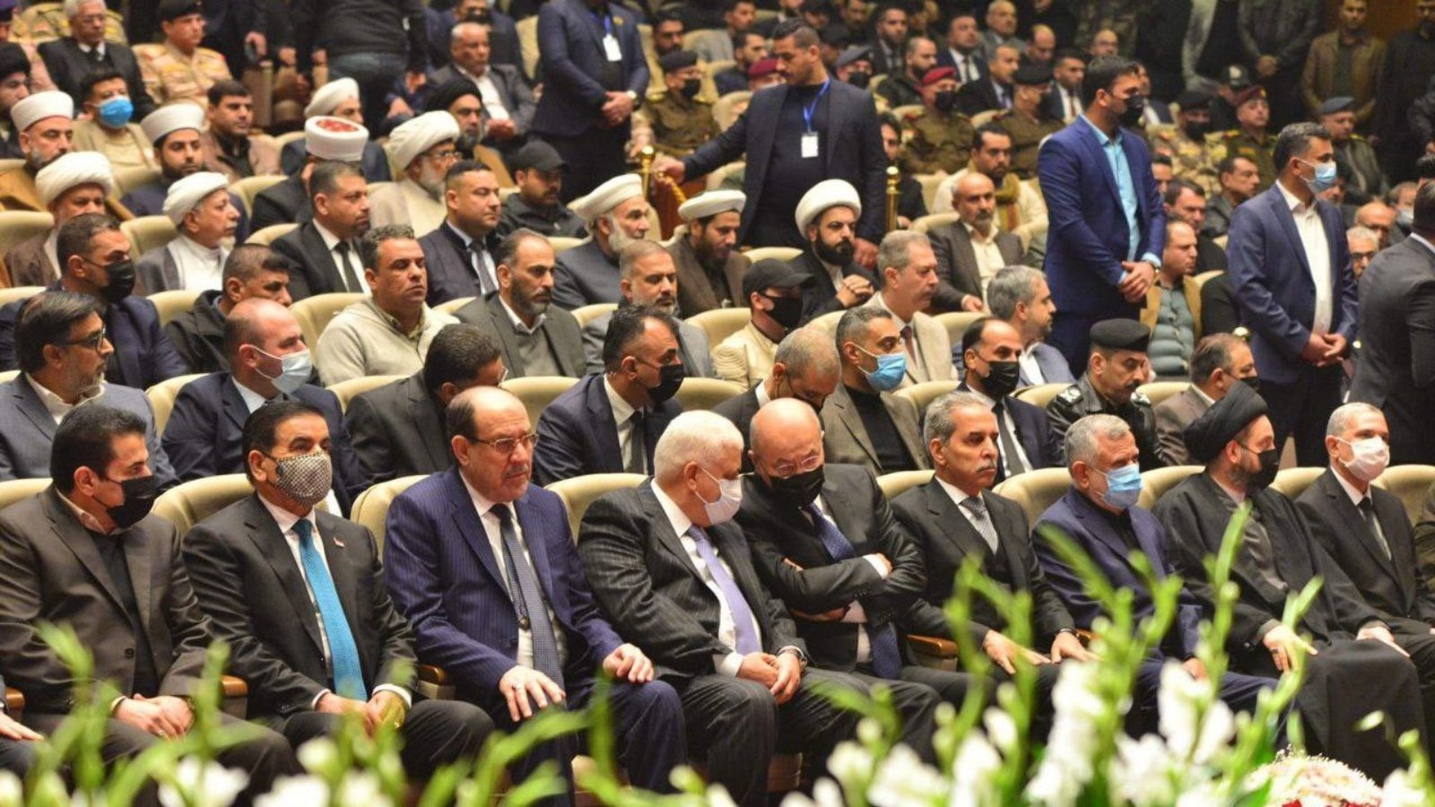 تأبين رسمي عراقي في بغداد الأربعاء 5 كانون الثاني/ يناير 2022 في الذكرى الصانية لاغتيال سليماني والمهندس (اعلام الحشد)