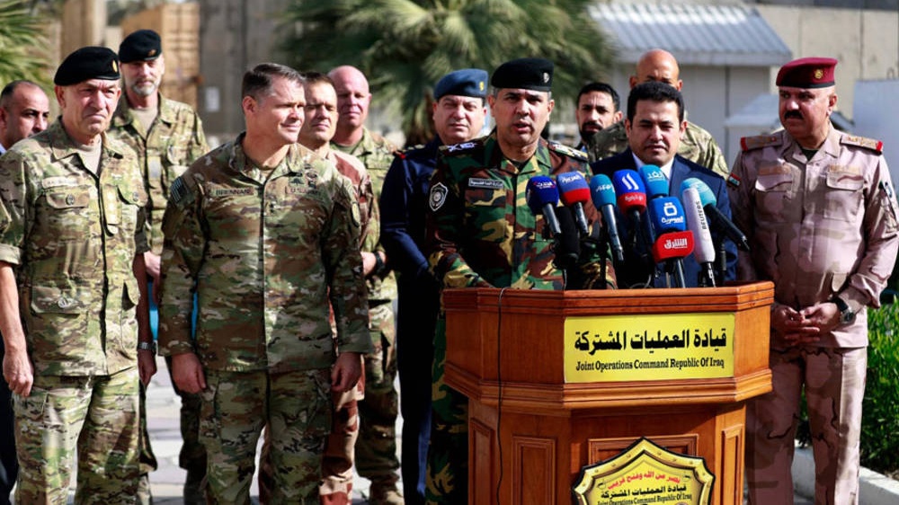 اجتماع لقادة عسكريين عراقيين وفي التحالف الدولي حول انسحاب القوات الاجنبية من العراق وذلك في 9 كانون الاول ديسمبر 2022 (الاعلام الامني)
