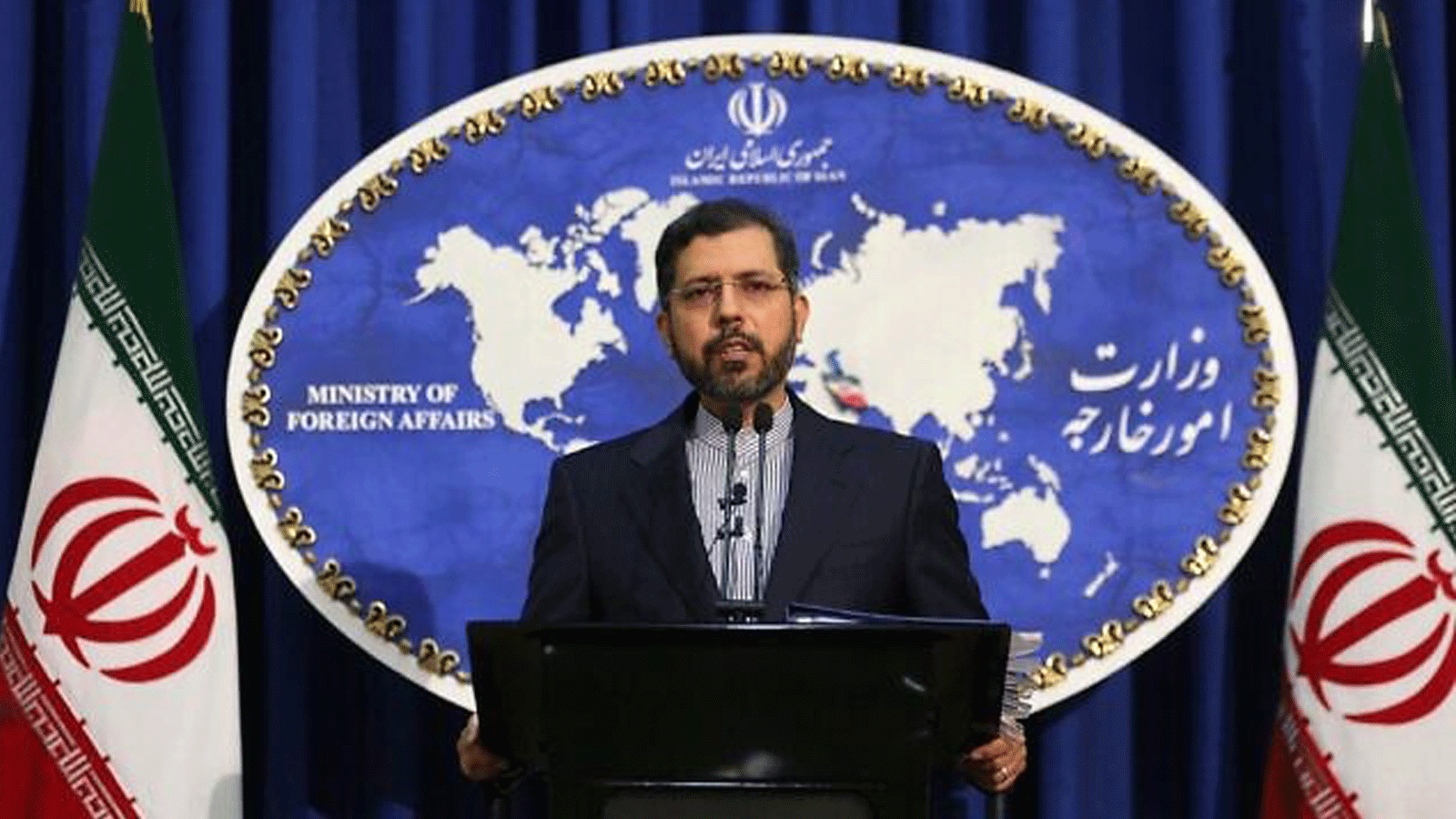 المتحدث باسم الخارجية الإيرانية سعيد خطيب زاده خلال مؤتمر صحفي في طهران