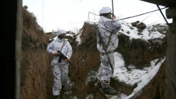 جنود أوكرانيون في منطقة دونيتسك بتاريخ 1 فبراير 2022