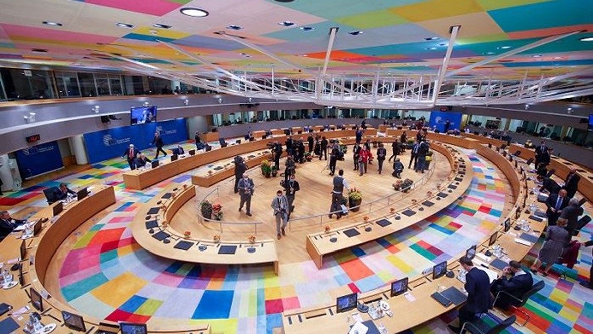 قمة الاتحاد الأوروبي في مبنى المجلس الأوروبي في بروكسل في 22 أكتوبر 2021
