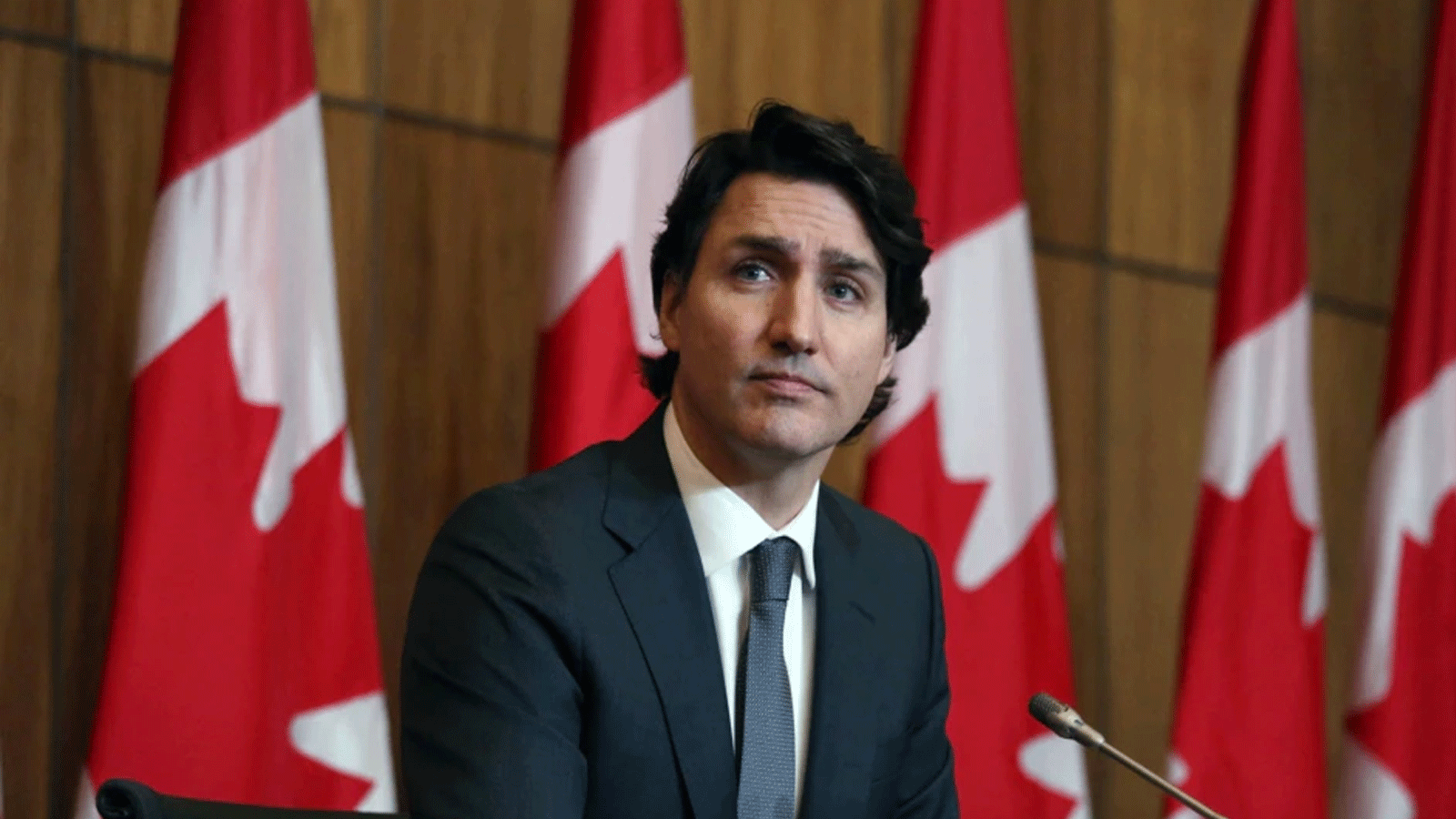 رئيس الوزراء الكندي جاستن ترودو يتحدث في مؤتمر صحفي في أوتاوا، كندا 
