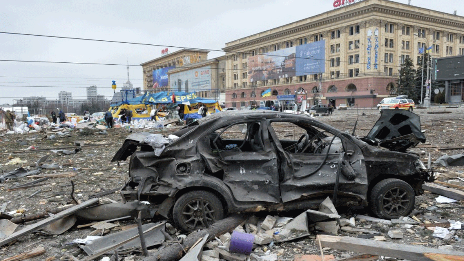 من مخلفات القصف في كييف