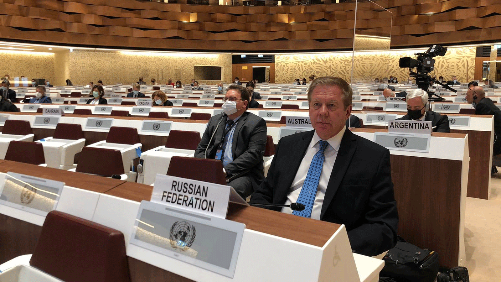 صورة نشرتها صفحة Russian Mission in Geneva لـ"السفير الروسي غينادي غاتليوف"