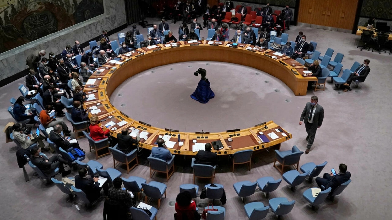 اجتماع طارىء لمجلس الأمن الدولي حول النزاع بين روسيا واوكرانيا في 23 فبراير 2022 