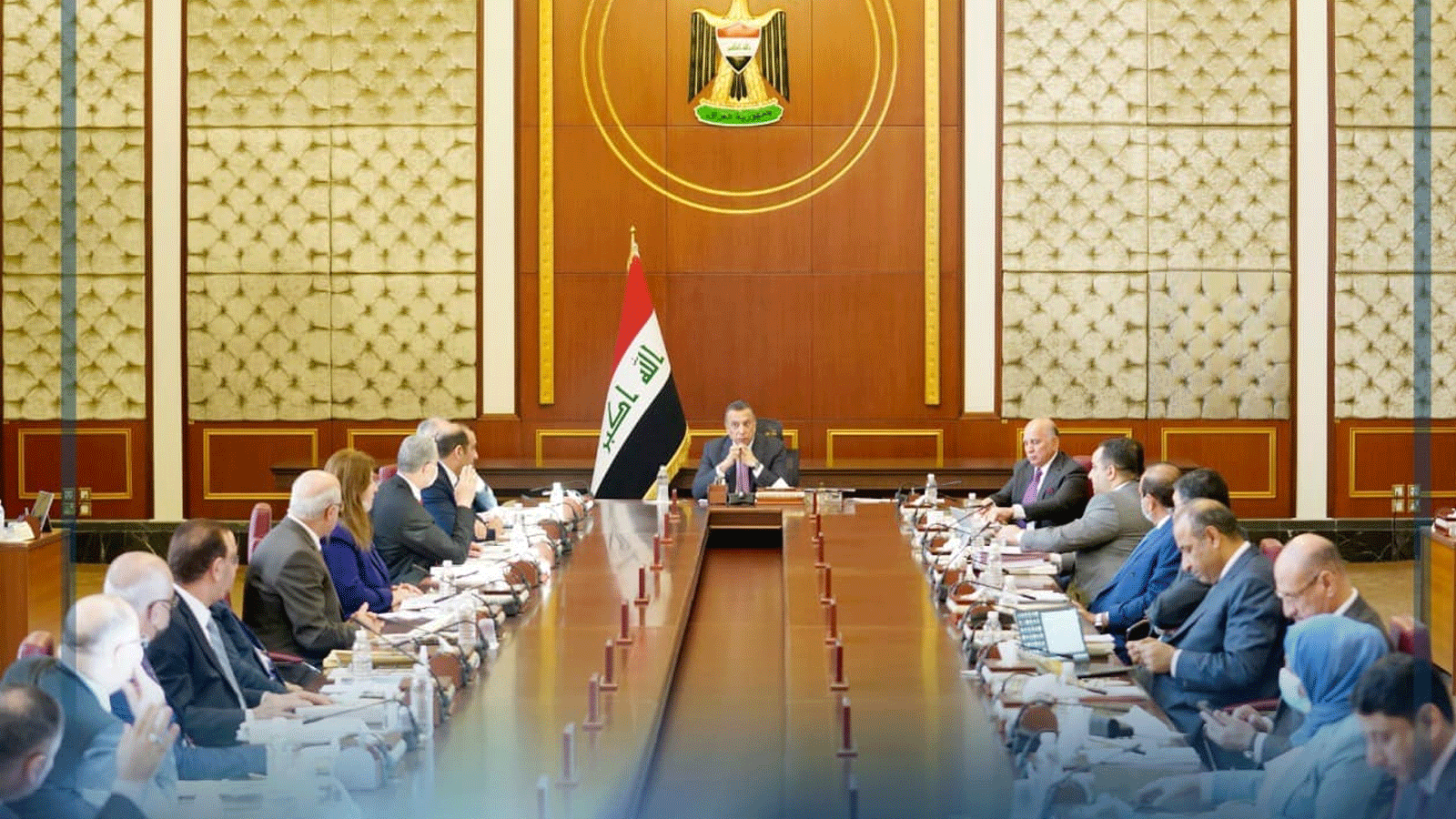 الحكومة العراقية منعقدة برئاسة الكاظمي. الثلاثاء 8 آذار\ مارس 2022(اعلام الحكومة)