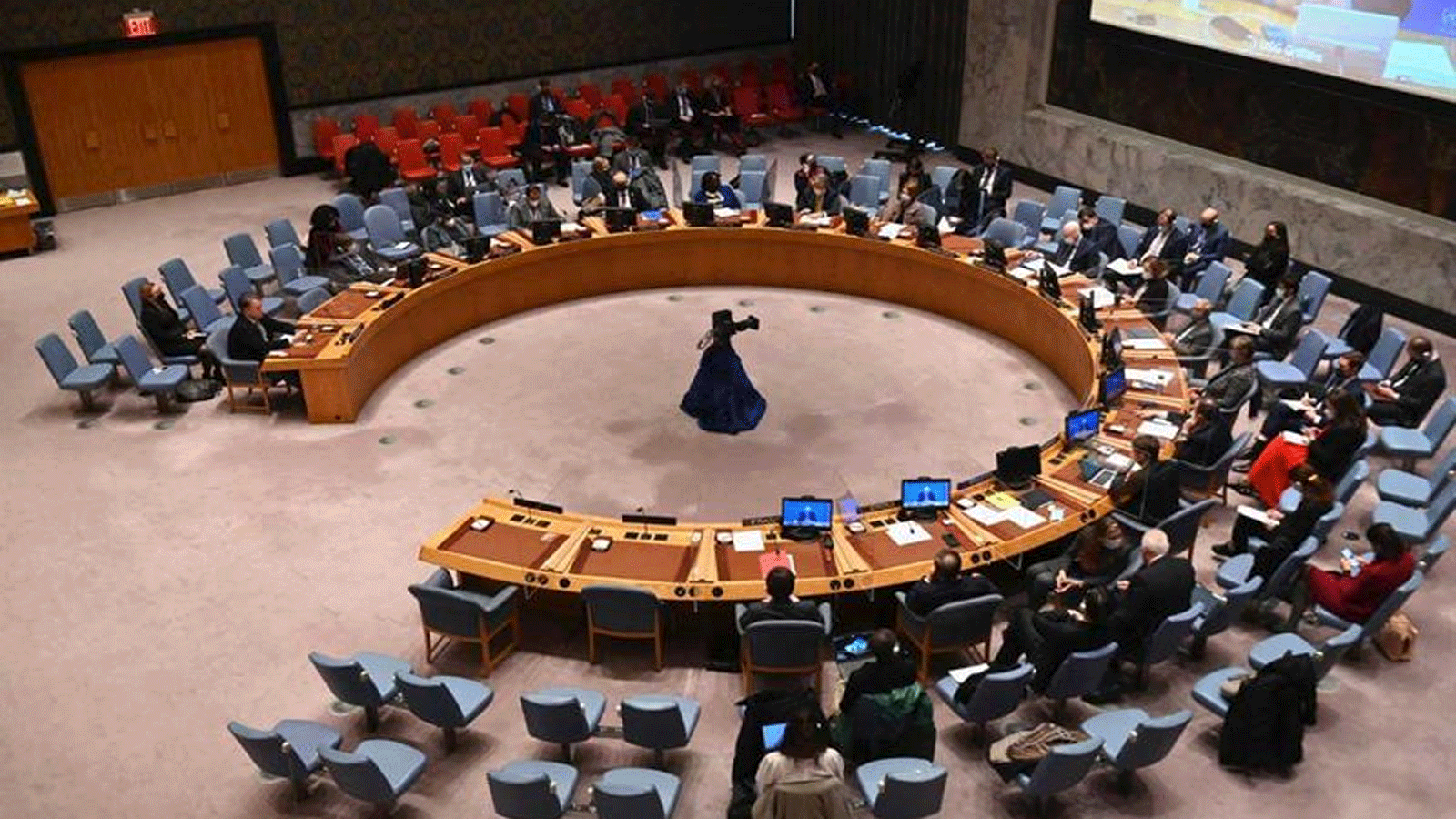 لقطة من اجتماع مجلس الأمن التابع للأمم المتحدة في مقر الأمم المتحدة في مدينة نيويورك، 28 شباط\ فبراير 2022.