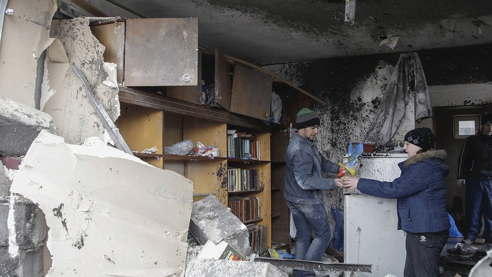 لقطة من مخلفات القصف الأوكراني على دونيتسك
