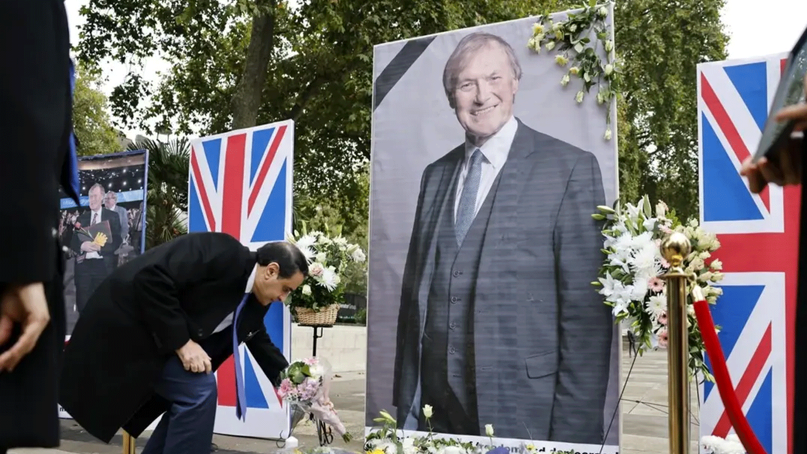 حفل تأبين لإحياء ذكرى النائب البريطاني المقتول ديفيد أميس في ساحة البرلمان، وسط لندن في 18 تشرين الأول\ أكتوبر 2021