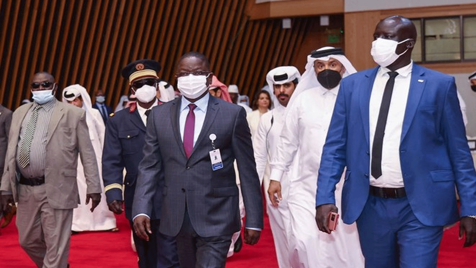  رئيس وزراء تشاد ألبرت باهيمي باداكه يصل للمشاركة في مفاوضات السلام التشادية التي بدأت في العاصمة القطرية الدوحة في 13آذار\ مارس 2022