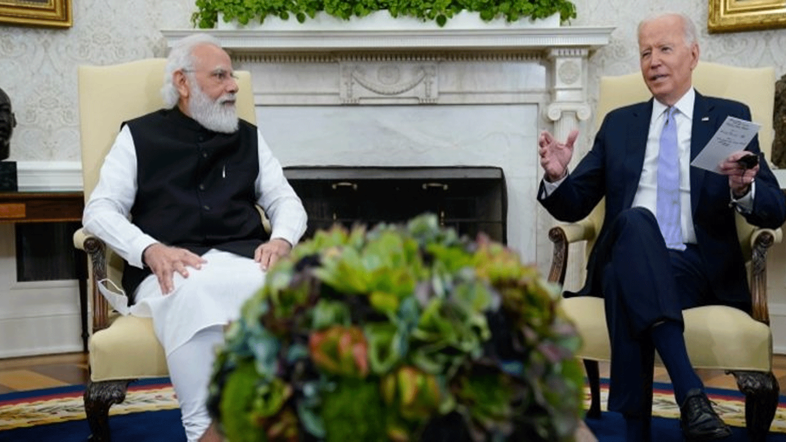 الرئيس الأميركي جو بايدن مع رئيس وزراء الهند ناريندرا مودي 