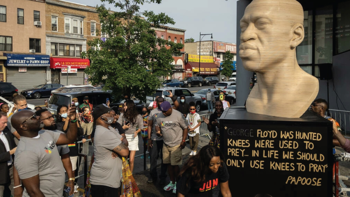 تمثال نصفي لجورج فلويد دفي بروكلين